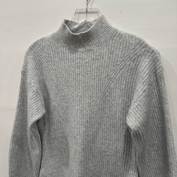 A New Day Knit Long Sleeve Sweater Dress Mock High Neck Turtleneck Gray Small - Picture 3 of 6